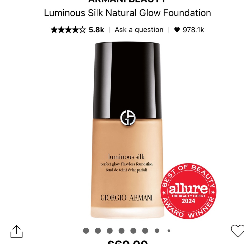 Giorgio Armani Tan Foundation Luminous Silk Radiant Finish